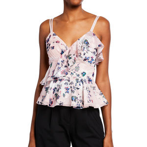 Marchesa Notte floral-print chiffon top *16